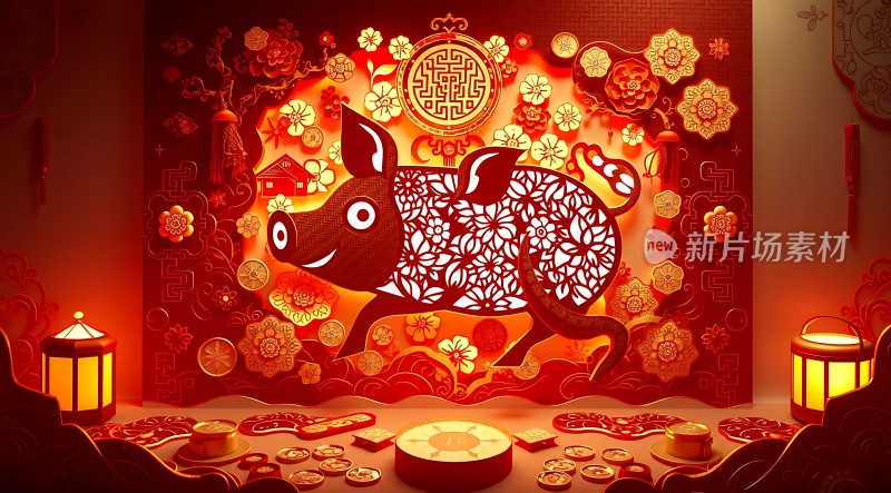 猪年大吉福满堂春