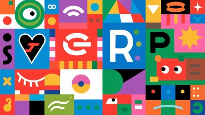 多彩几何图案插画