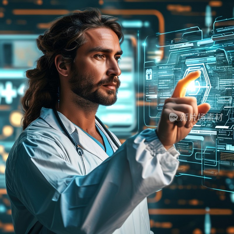 博士操作全息医疗界面