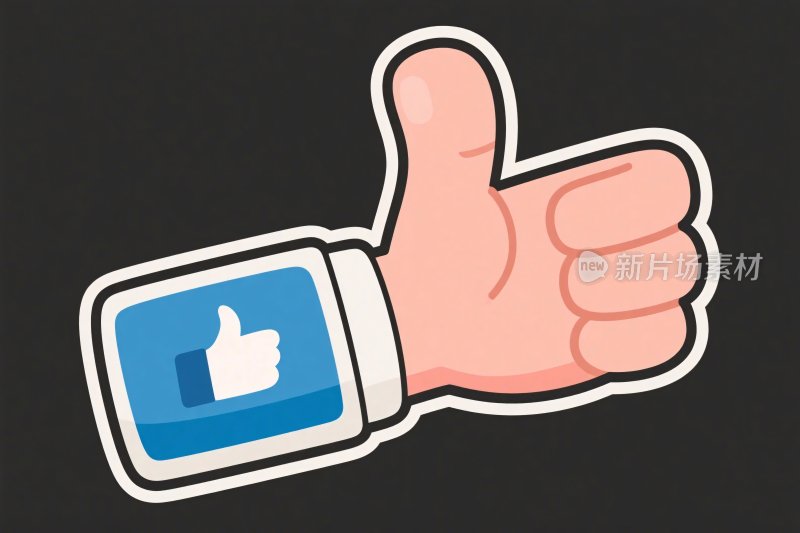 点赞手势卡通插画