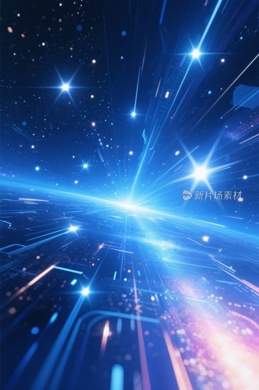 科技星空光束插画