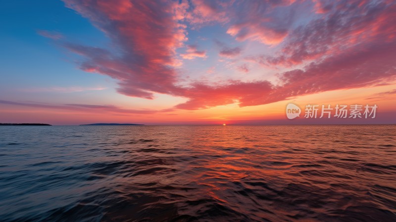 海面上的落日夕阳晚霞