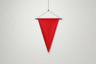 红旗挂在墙上上面一根黑色的杆子图片