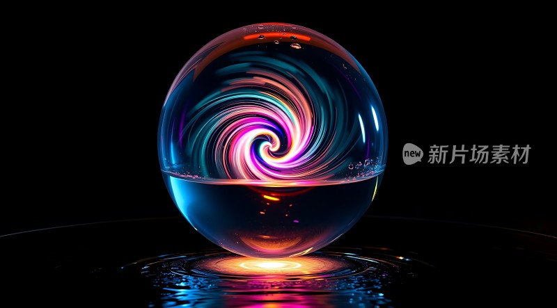 彩色漩涡水球