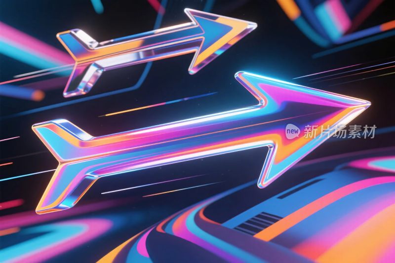 霓虹箭头动态插画