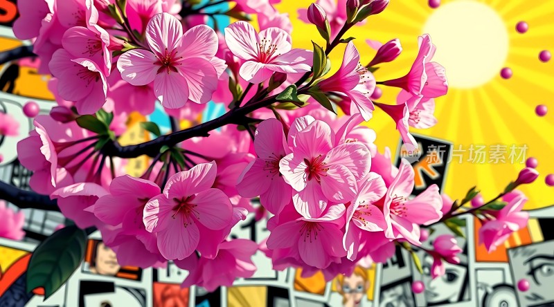 春日樱花绽放阳光明媚