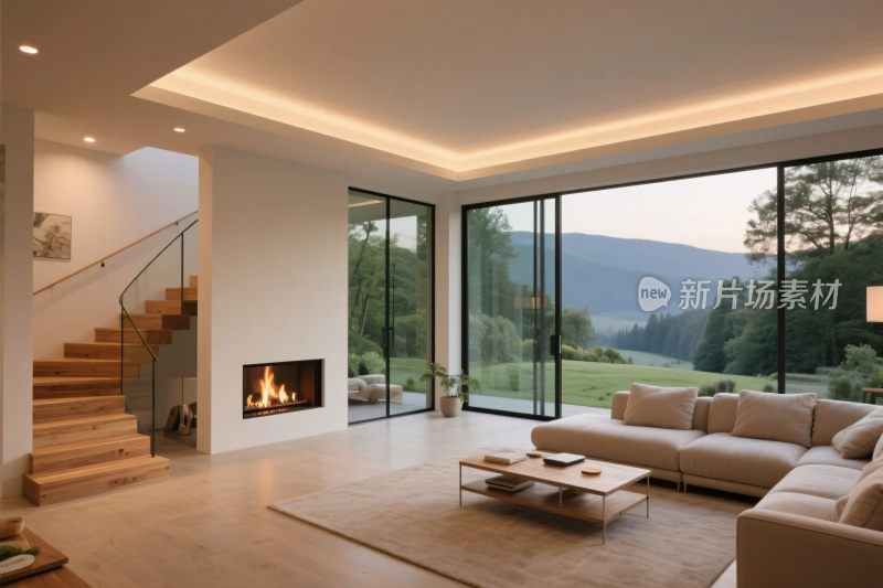 现代风格舒适客厅室内景观