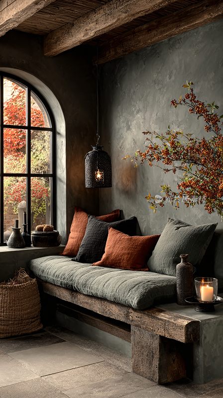 温馨复古风窗边休憩角落