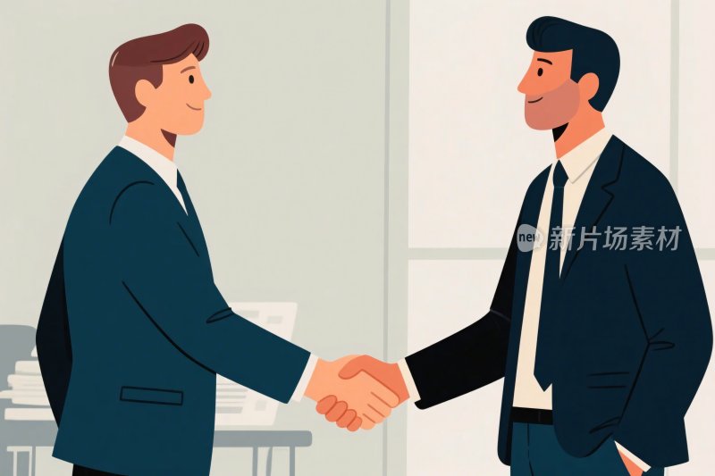 两人握手商务场景