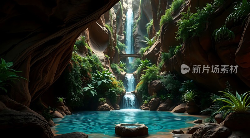 神秘瀑布秘境探幽