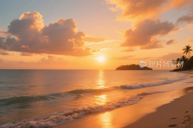 海边美丽的日落景象