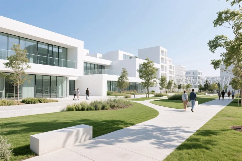 现代校园景观效果图