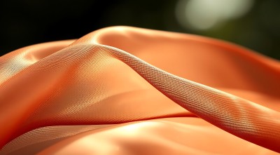 橙色轻纱飘动展现细腻质感与优雅光泽 橙色轻纱飘动展现细腻质感与优雅光泽