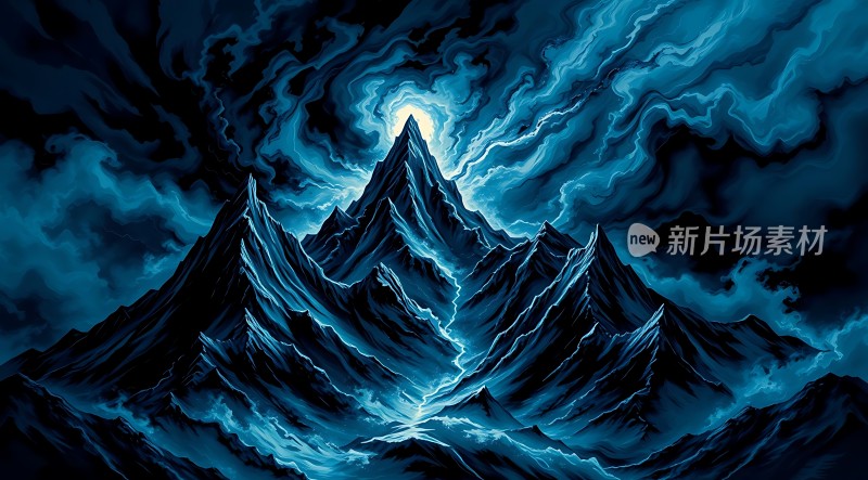 冰封雪原神秘山峰