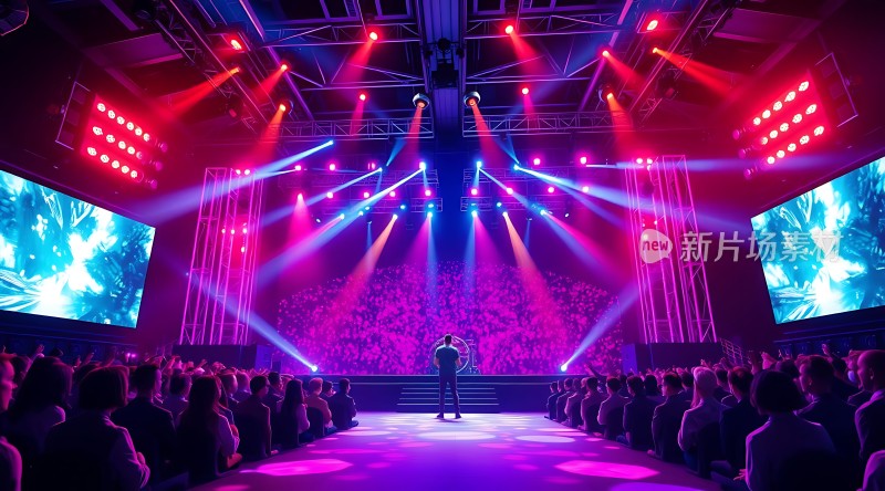 舞台灯光璀璨观众席上座无虚席