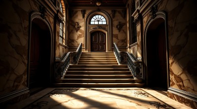 阳光下的宏伟楼梯