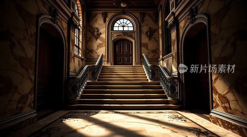 阳光下的宏伟楼梯