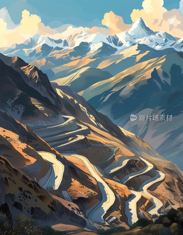 珠峰盘山路风光