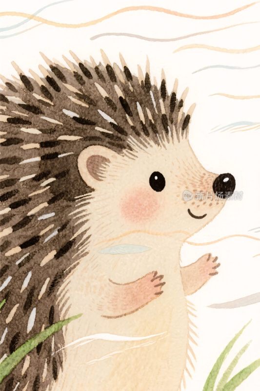 可爱刺猬插画
