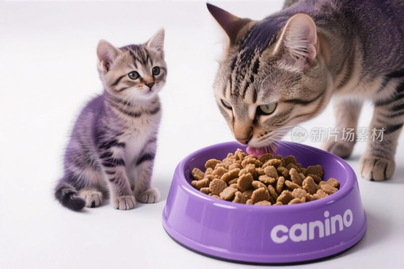 猫咪进食互动画面