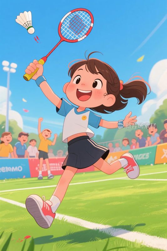 羽毛球比赛插画
