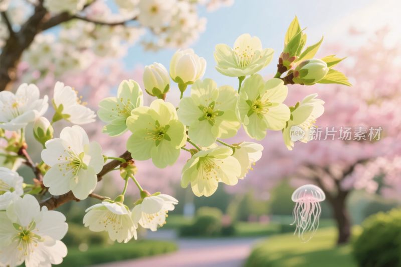 春日绽放的烂漫樱花美景