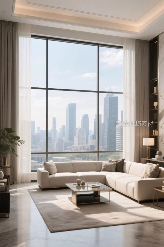 现代客厅城市景观图