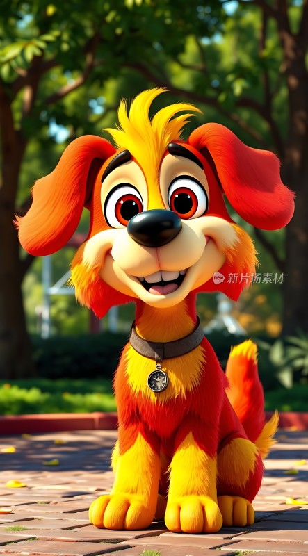 阳光下的快乐小狗