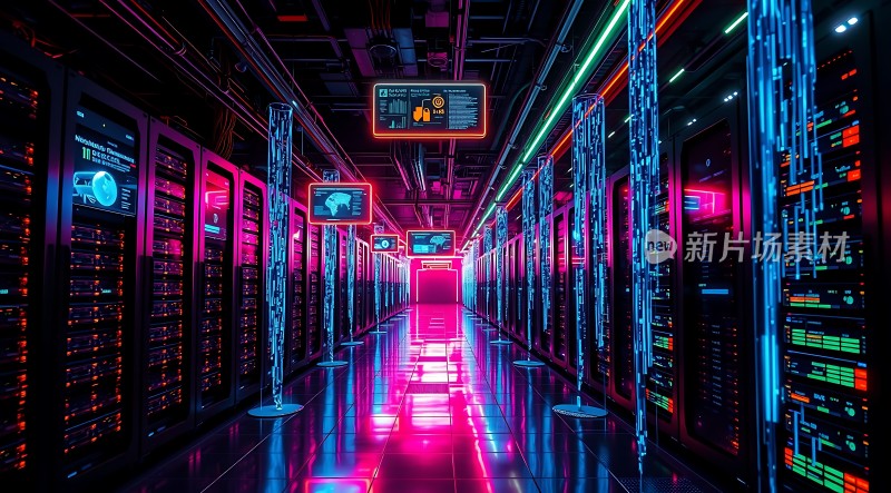 科技感数据中心走廊