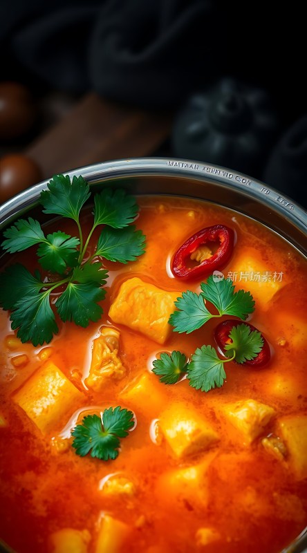 香辣豆腐鸡块汤