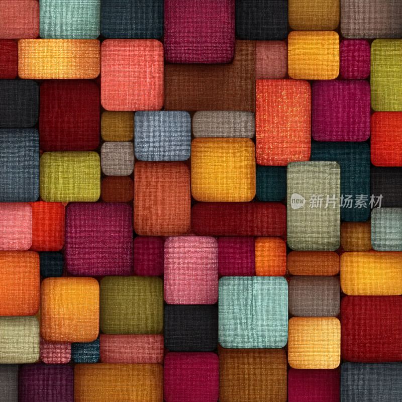 多彩方块拼接背景图