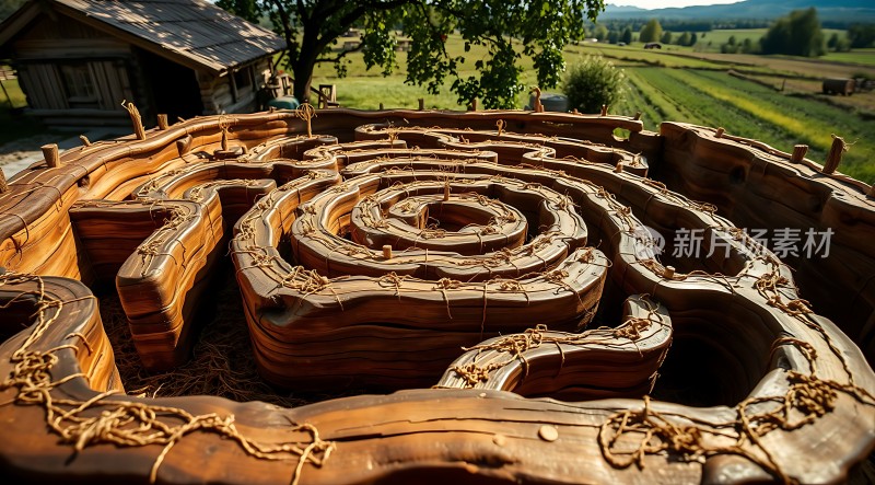 木制螺旋迷宫探索自然之美