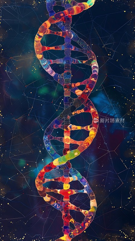 多彩DNA螺旋结构