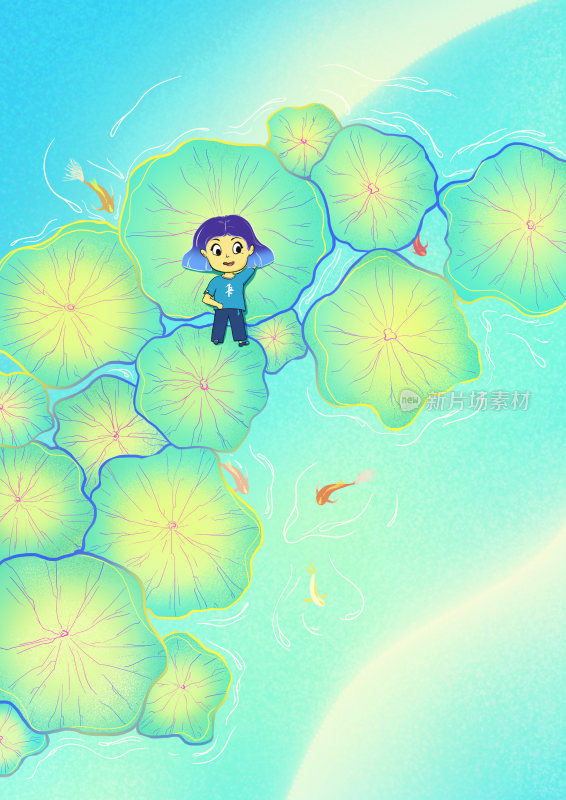 二十四节气植物大暑荷叶盛夏