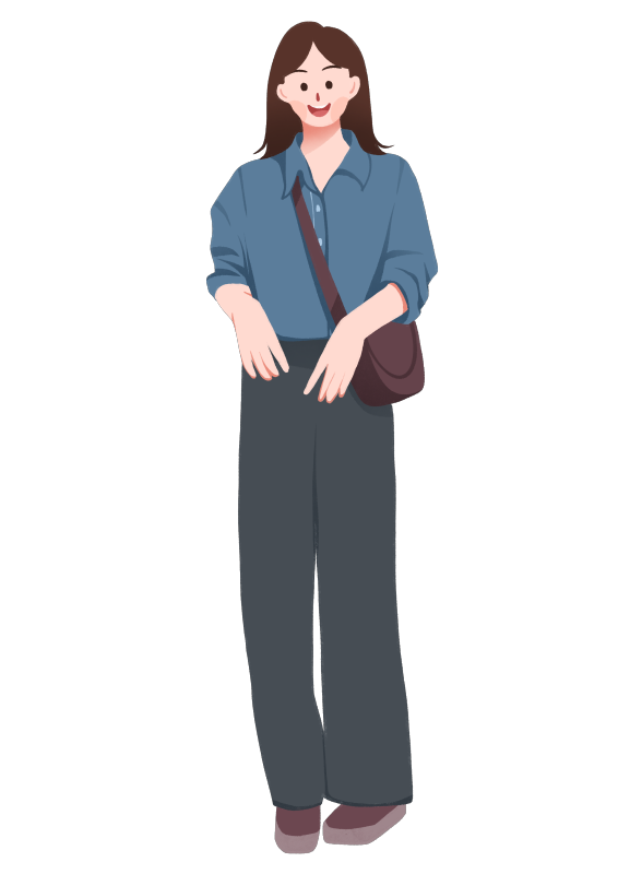 文艺女孩穿搭服装站姿清新插画免扣元素