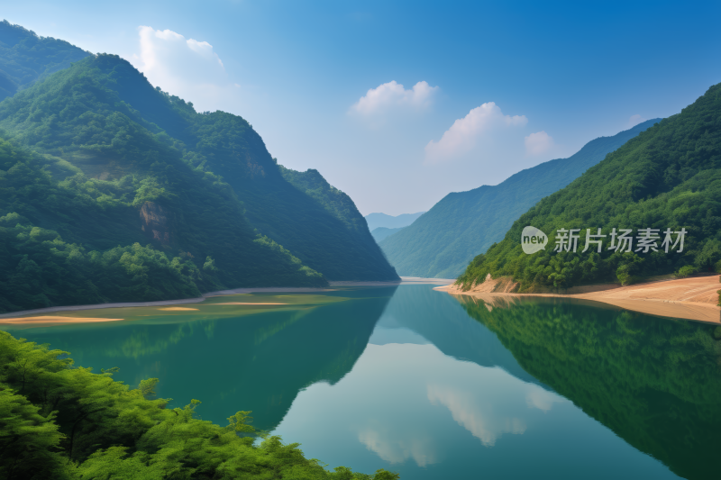 山倒映在湖水中高清风景风光图片