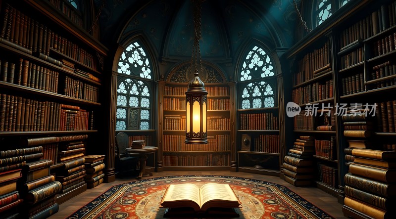 古老图书馆里的神秘之光