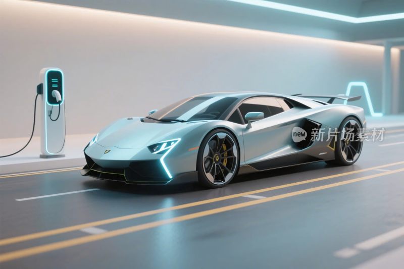 未来感电动跑车场景