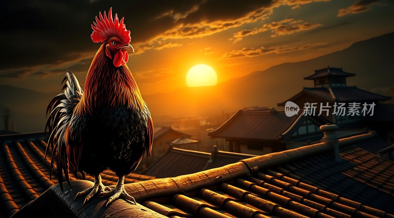 雄鸡报晓迎朝阳