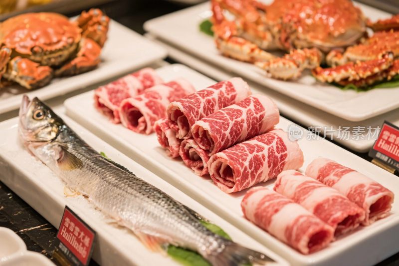 海鲜肉类食材展示