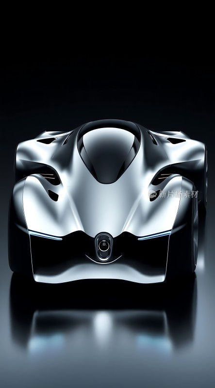 未来座驾银色流线型跑车