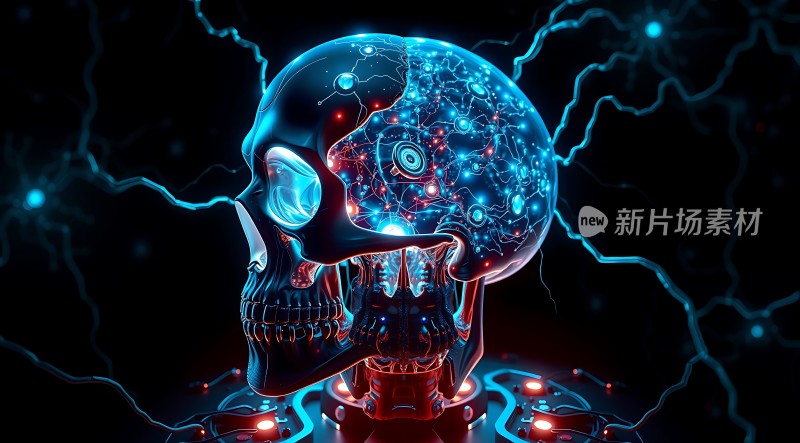 科技颅骨未来与过去的融合