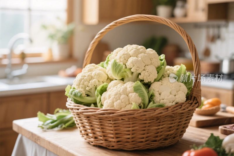 厨房中花椰菜装篮