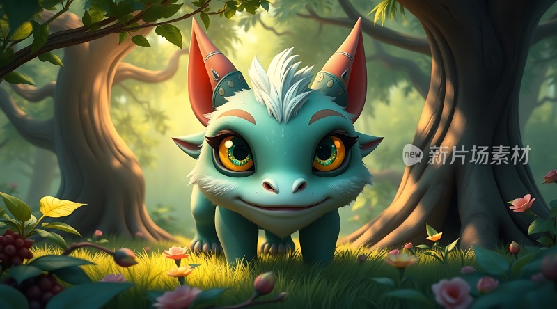 森林精灵神秘生物与自然和谐共处