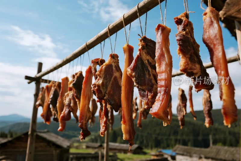 肉类晾晒悬挂图