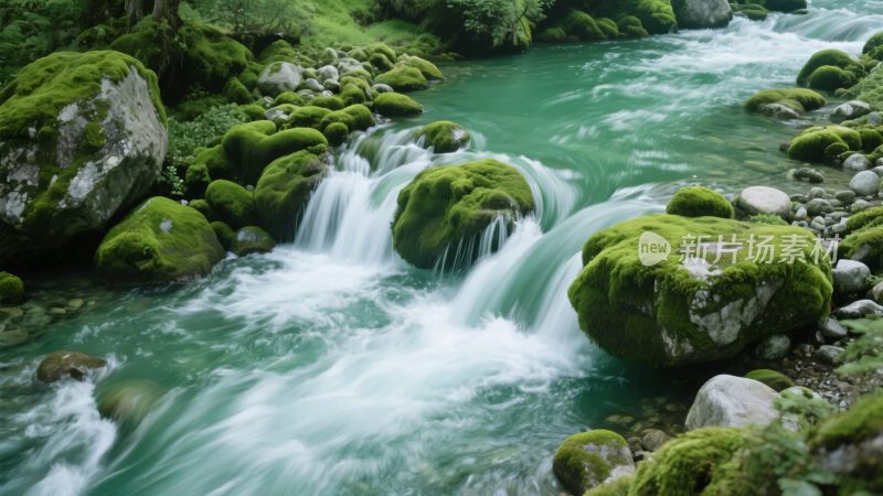 山间流淌的清澈溪流