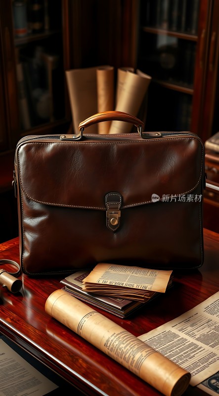 复古公文包与古旧文献