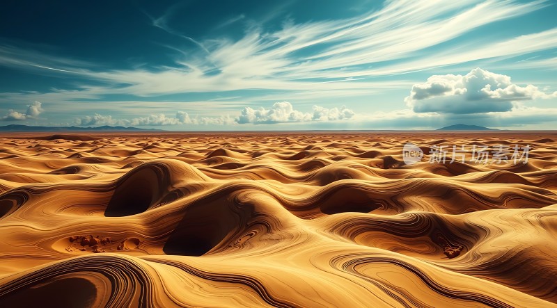 金色沙丘下的蔚蓝天空