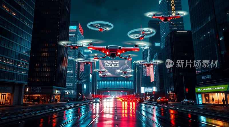 未来之城无人机配送新时代