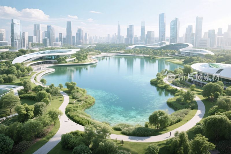 城市生态景观效果图